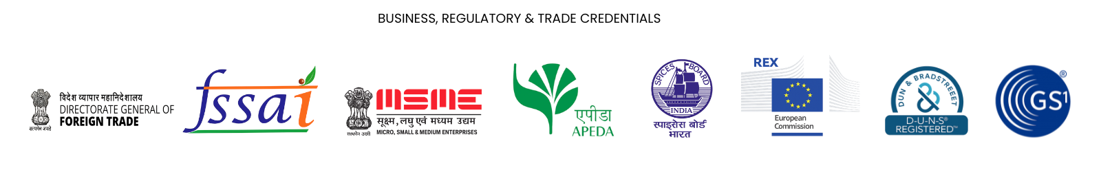 Business, Regulatory & Trade Credentials